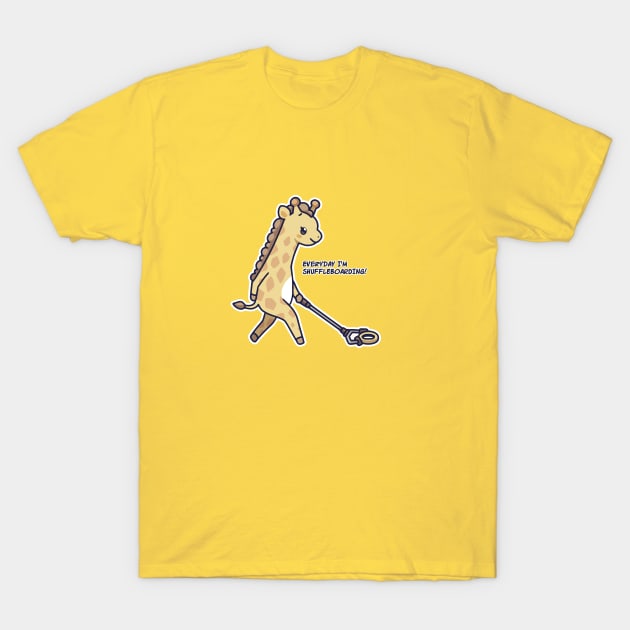 Kawaii Games Shuffleboard Giraffe T-Shirt by rojakdesigns